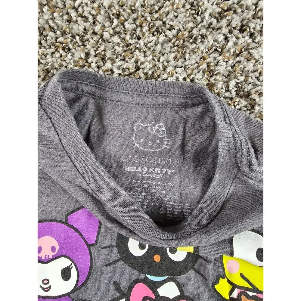 Hello Kitty & Friends Girls Sz L Short Sleeve Graphic T Shirt Gray - Picture 2 of 3